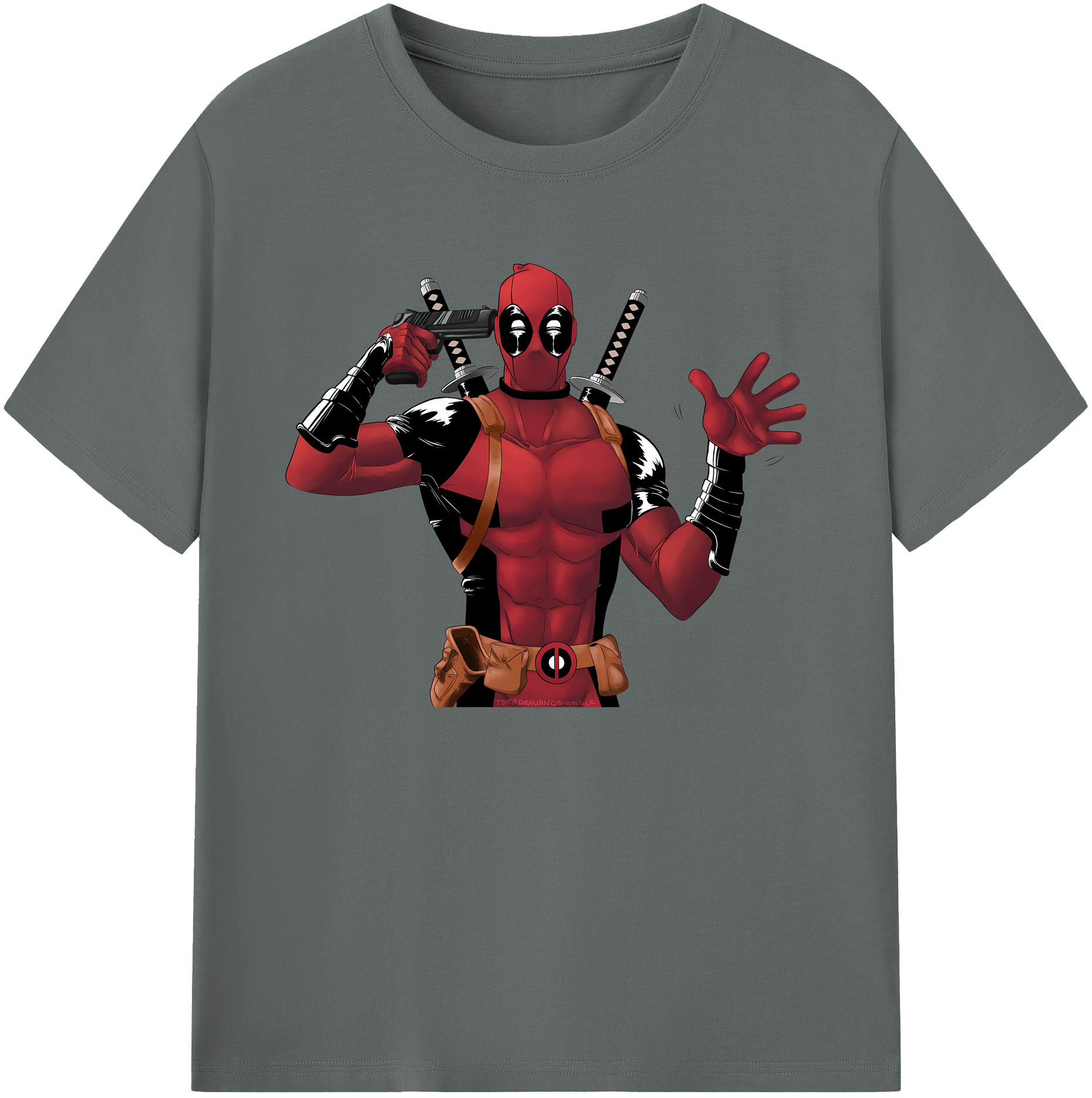 （画像用） Deadpool デッドプール 綿100％ メンズ半袖Tシャツ｜肌触りやわらか＆通気性